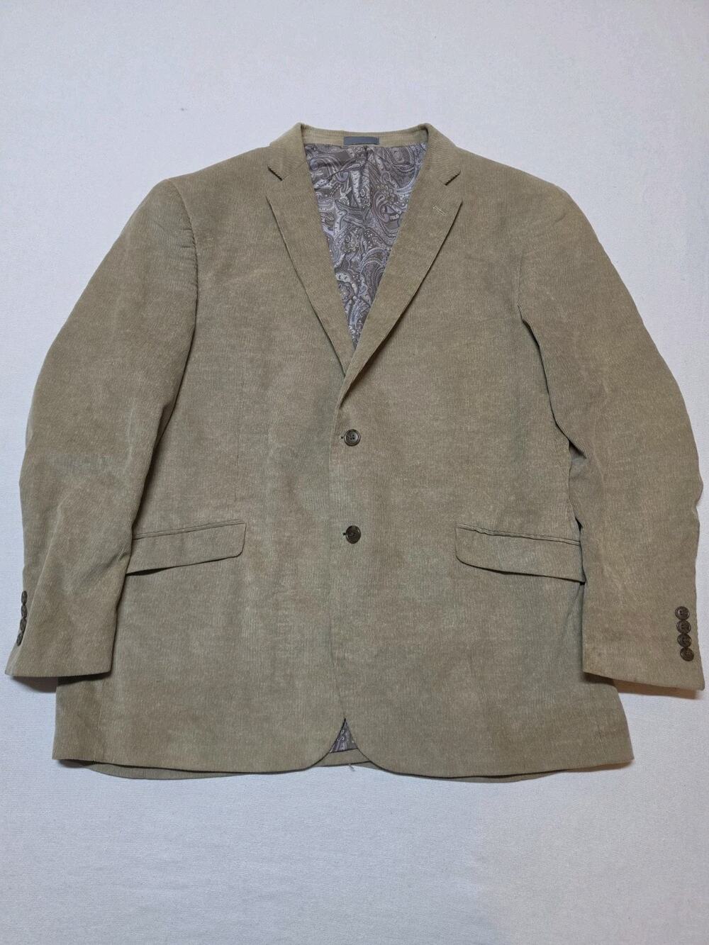 Madison Mens Corduroy tan blazer size 48 R